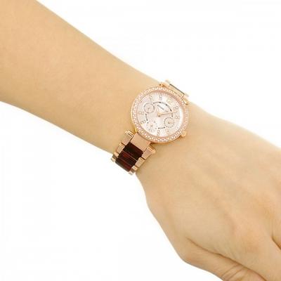 Michael Kors Mini Parker Multifunction Rose Gold and Tortoise Acetate Women's Watch - MK6239