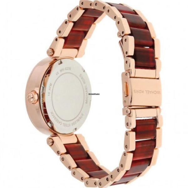 Michael Kors Mini Parker Multifunction Rose Gold and Tortoise Acetate Women's Watch - MK6239