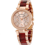 Michael Kors Mini Parker Multifunction Rose Gold and Tortoise Acetate Women's Watch - MK6239