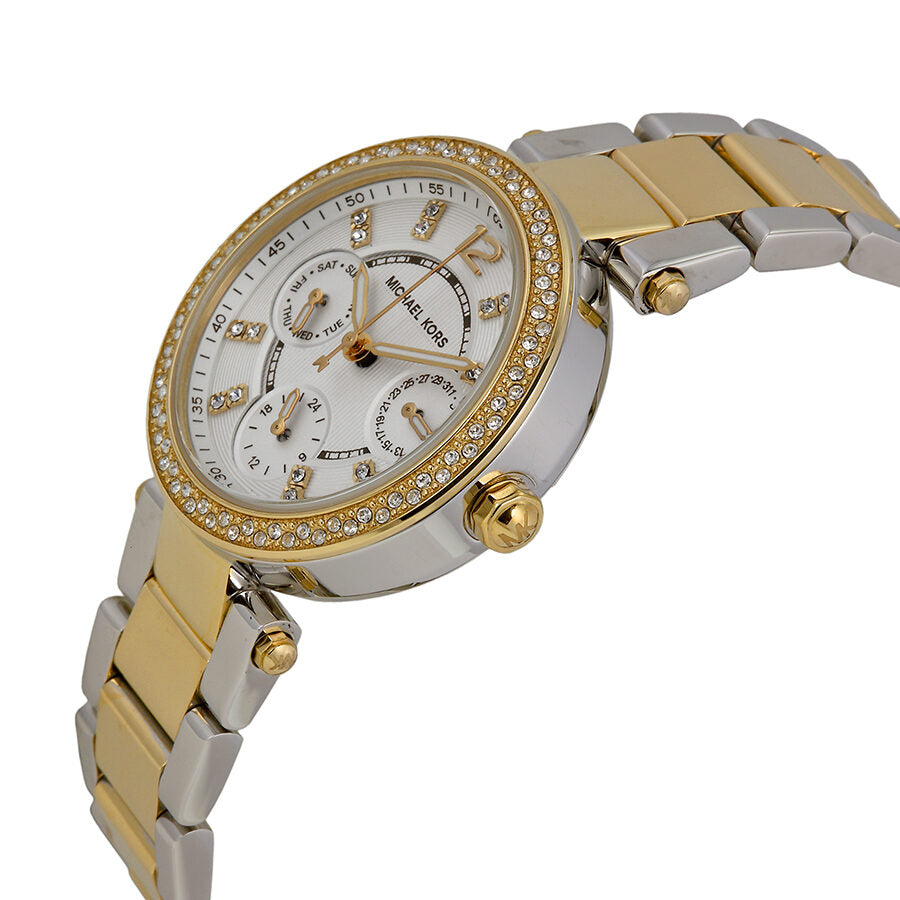 Michael Kors Mini Parker White Glitz Dial Two Tone Women's Watch - MK6055 Secundaire afbeelding