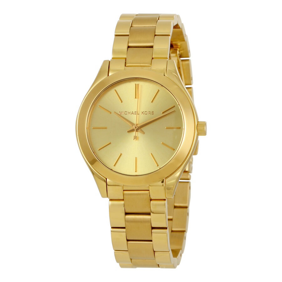 Michael Kors Mini Slim Runway Gold Women's Watch - MK3512 Hoofdafbeelding