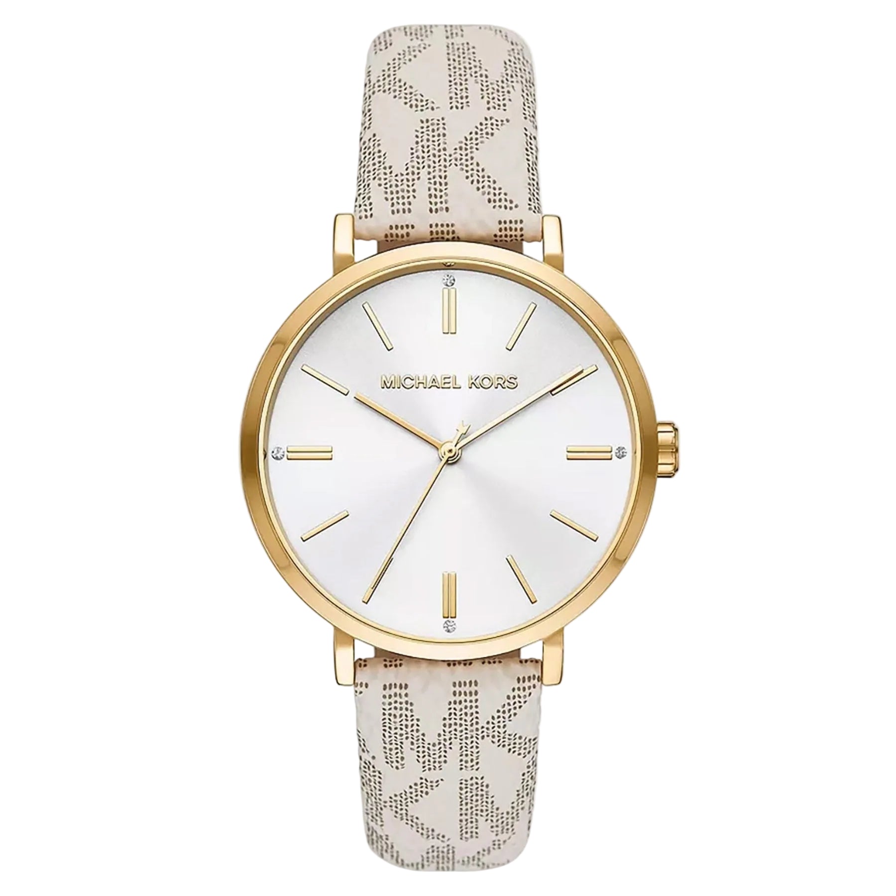 Michael Kors Addyson Silver Dial Beige Genuine Leather Women's Watch - MK2946 Main image