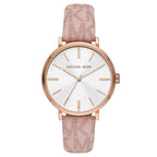 Michael Kors Addyson White Dial Ballet Pink PVC Strap Women's Watch - MK2947