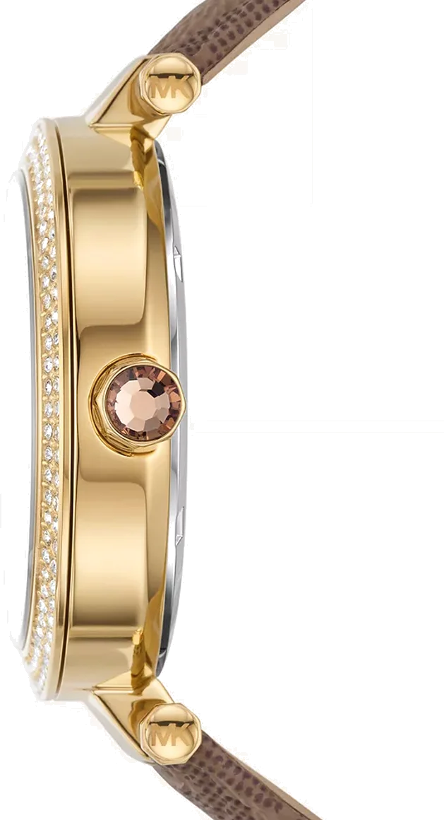 Michael Kors Parker 39mm Gold Dial Brown Leather Women's Watch MK2973