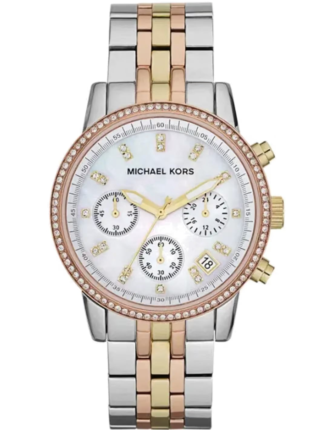 Michael Kors Ritz 36mm Mother-of-Pearl Dial Stainless Steel Chronograph Women's Watch MK5650