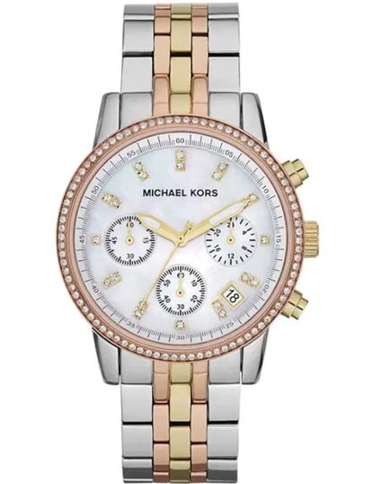 Michael Kors Ritz 36mm Mother-of-Pearl Dial Stainless Steel Chronograph Women's Watch MK5650
