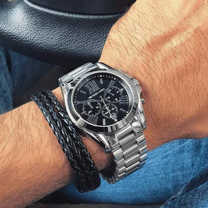 Michael Kors Bradshaw 43mm Black Dial Silver-Tone Chronograph Unisex Watch MK5705