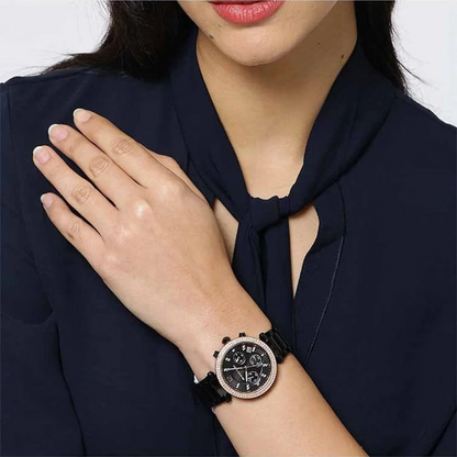 Michael Kors Parker 39mm Black Dial Stainless Steel Chronograph Women's Watch MK5885