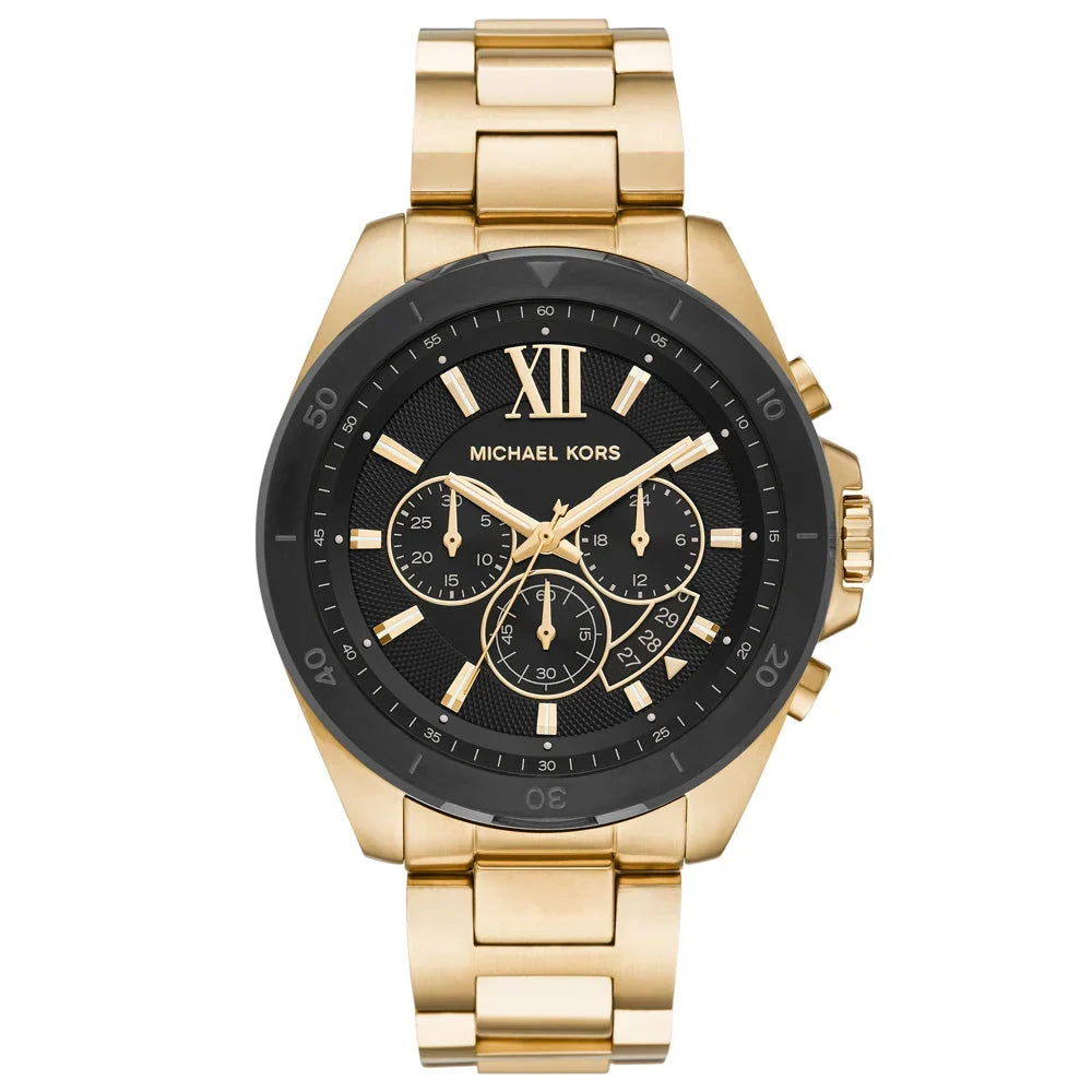 Michael Kors Brecken 45mm Black Dial Gold-Tone Men's Watch MK8848