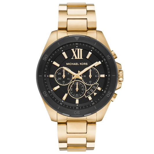 Michael Kors Brecken 45mm Black Dial Gold-Tone Men's Watch MK8848