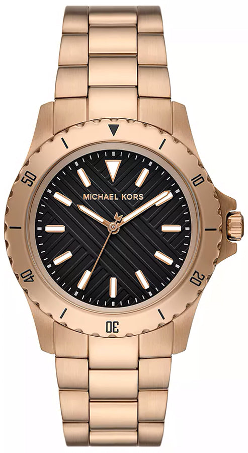 Michael Kors Everest Three-Hand Black Dial Rose-Gold Watch - MK9140 Hoofdafbeelding