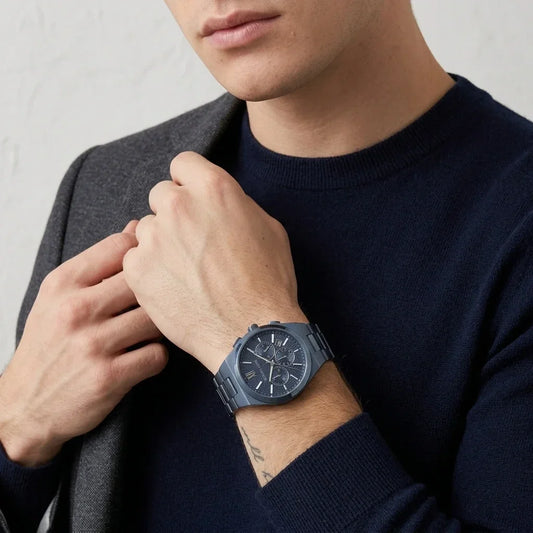 Michael Kors Oversized Lennox 40mm Blue Dial Stainless Steel Unisex Watch MK9147