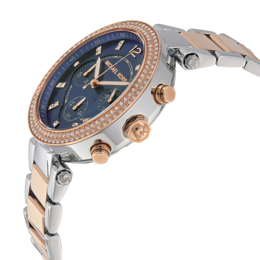 Michael Kors Parker Chronograph Blue Dial Two-tone Ladies Watch MK6141 Secundaire afbeelding