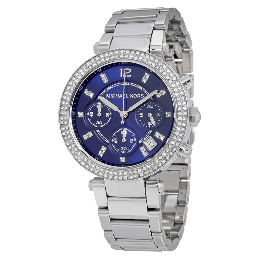 Michael Kors Parker Chronograaf Dameshorloge MK6117 met marineblauwe wijzerplaat Hoofdafbeelding