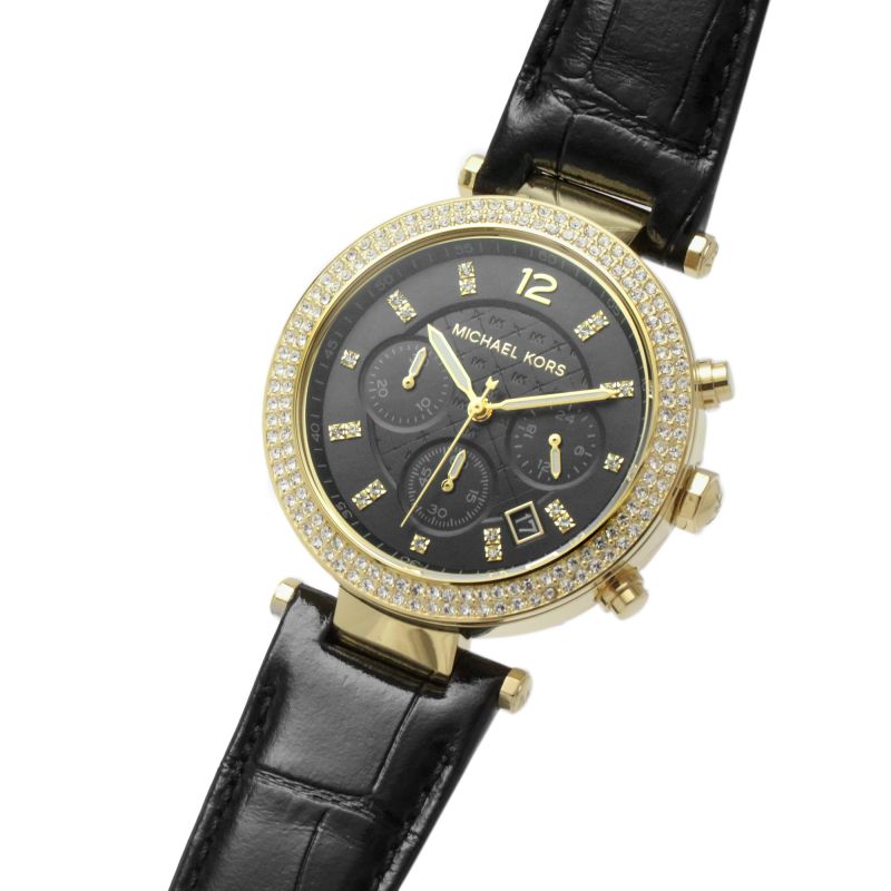 Michael Kors Parker Chronograph Quartz Crystal Black Dial Ladies Watch MK6984 Secundaire afbeelding