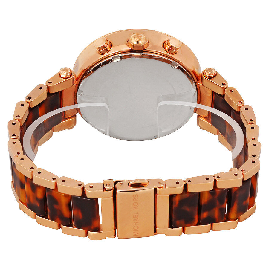 Michael Kors Parker Chronograph Tortoise Acetate and Rose-gold Women's Watch - MK5538