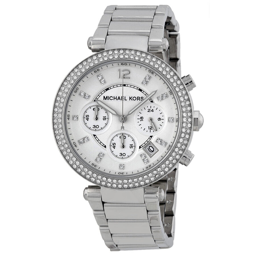 Michael Kors Parker Chronograaf Dameshorloge MK5353 met zilveren wijzerplaat Hoofdafbeelding