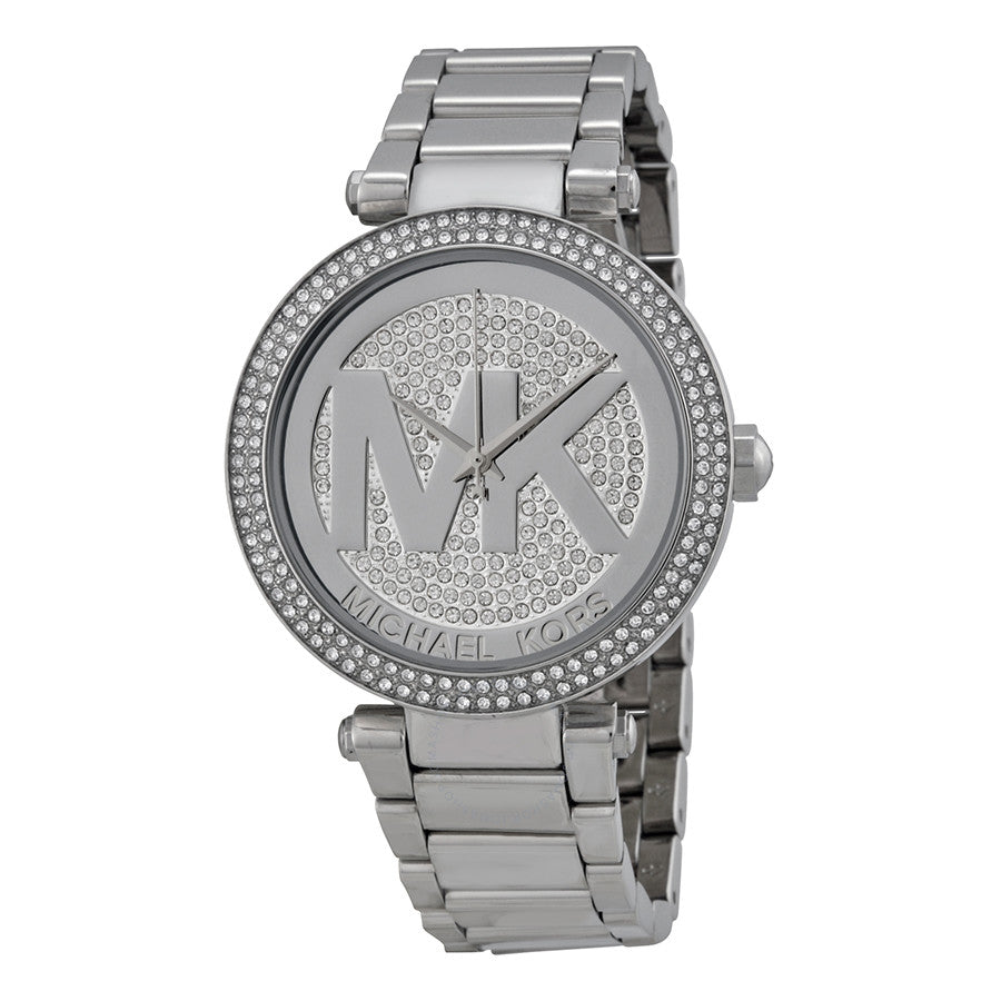 Michael Kors Parker Crystal Pave Dial Silver-Tone Women's Watch - MK5925 Hoofdafbeelding
