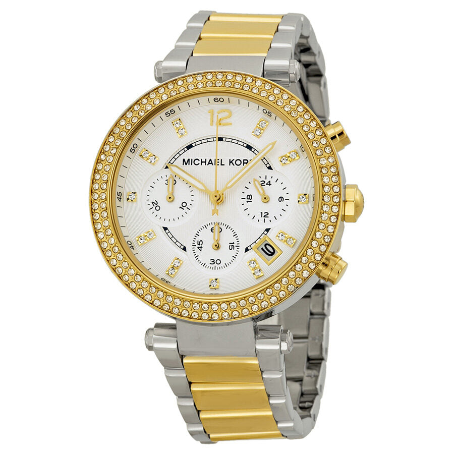 Michael Kors Parker Glitz Silver Dial Two-tone Ladies Watch MK5626 Hoofdafbeelding