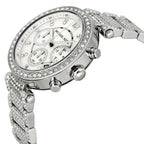 Michael Kors Parker Silver-Tone Crystal Chronograph Women's Watch - MK5572