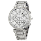 Michael Kors Parker Silver-Tone Crystal Chronograph Women's Watch - MK5572