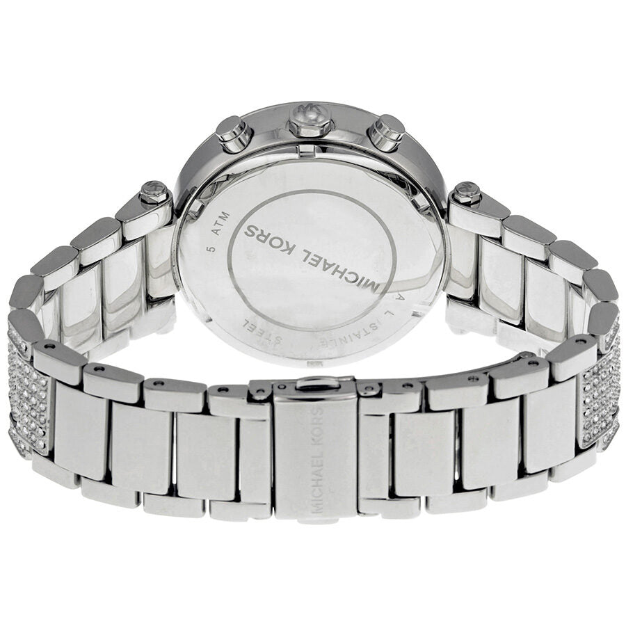Michael Kors Parker Silver-Tone Crystal Chronograph Women's Watch - MK5572