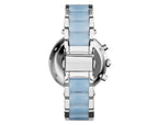 Michael Kors Parker White Dial Silver and Blue Acetate Women's Watch - MK6138