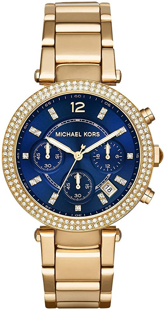 Michael Kors Parker dameshorloge MK6262 met marineblauwe wijzerplaat Hoofdafbeelding