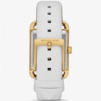 Michael Kors Petite Quartz White Dial White Leather Strap Women's Watch- MKO1059