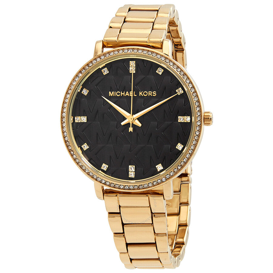 Michael Kors Pyper Quartz Crystal Black Dial Ladies Watch MK4593 Hoofdafbeelding