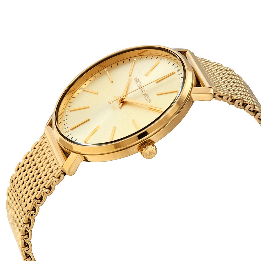 Michael Kors Pyper Quartz Crystal Gold Dial Ladies Watch MK4339