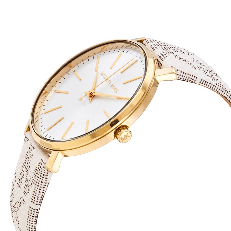 Michael Kors Pyper White Dial White Coated Canvas Women's Watch - MK2858 Secundaire afbeelding