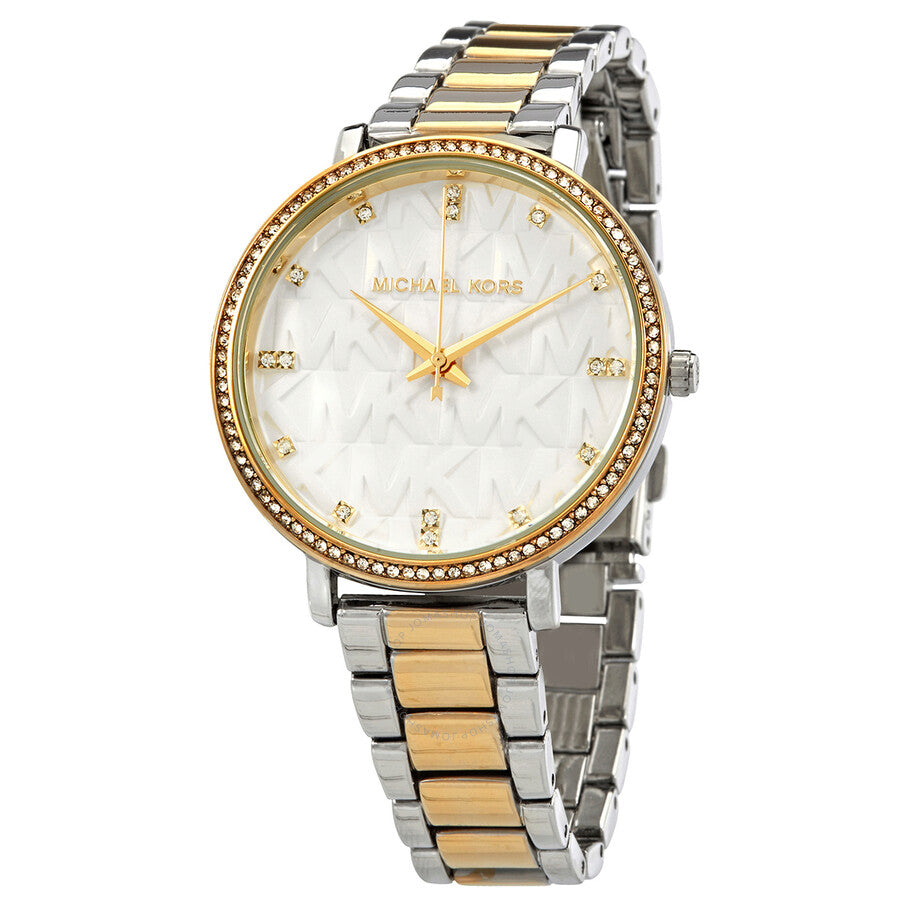 Michael Kors Pyper Quartz Crystal White Dial Ladies Watch MK4595 Hoofdafbeelding