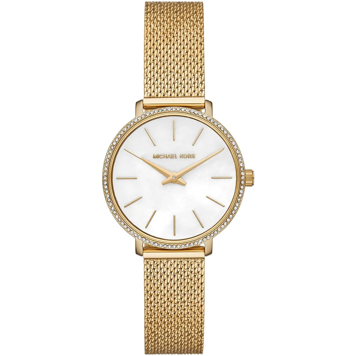 Michael Kors Pyper Quartz Mother of Pearl White Dial Gold Mesh Bracelet Watch For Women - MK4619 Hoofdafbeelding