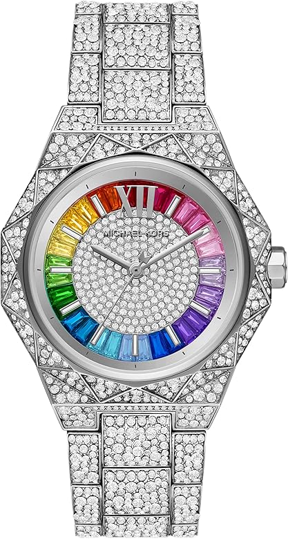 Michael Kors Raquel Three-Hand Crystals Silver-Tone Women's Watch - MK7365LE Hoofdafbeelding