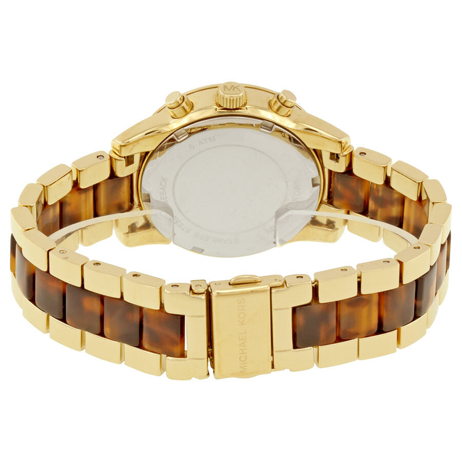 Michael Kors Ritz Chrongraph Tortoise Shell Acetate Gold-Tone Women's Watch - MK6322