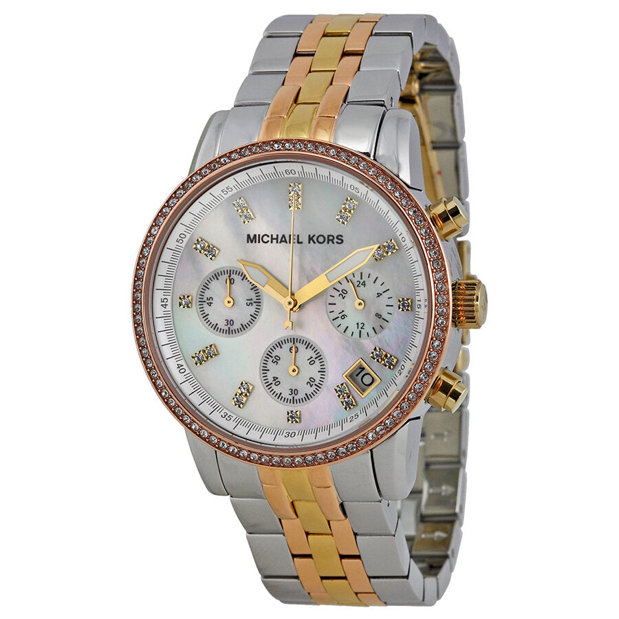 Michael Kors Ritz Chronograph Mother of Pearl Dial Ladies Watch MK5650 Hoofdafbeelding