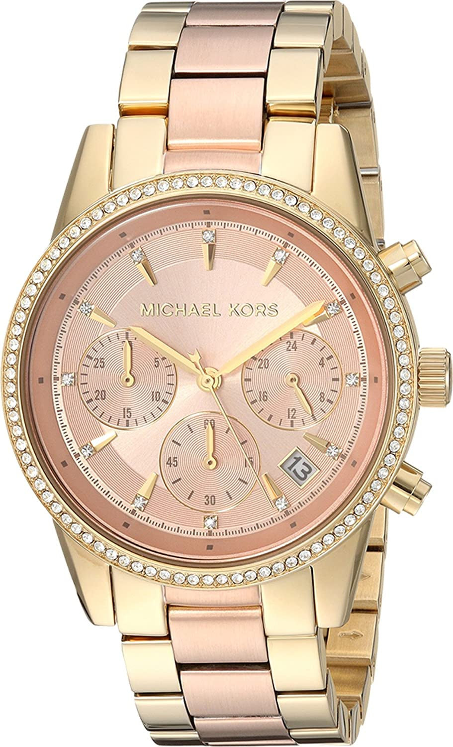 Michael Kors Ritz Chronograph Rose Dial Ladies Watch MK6475 Hoofdafbeelding