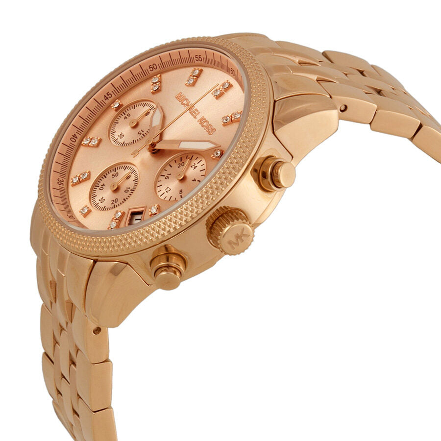 Michael Kors Ritz Chronograaf Dameshorloge Roségoud - MK6077 Secundaire afbeelding