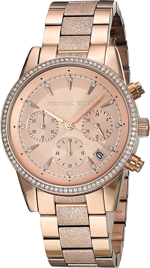 Michael Kors Ritz Chronograaf Dameshorloge Roségoud - MK6598 Hoofdafbeelding