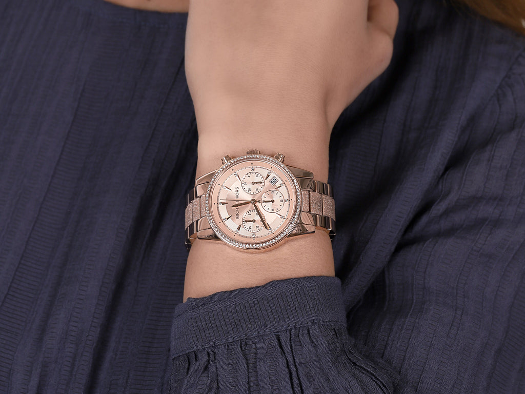 Michael Kors Ritz Chronograph Rose Gold Women's Watch - MK6598