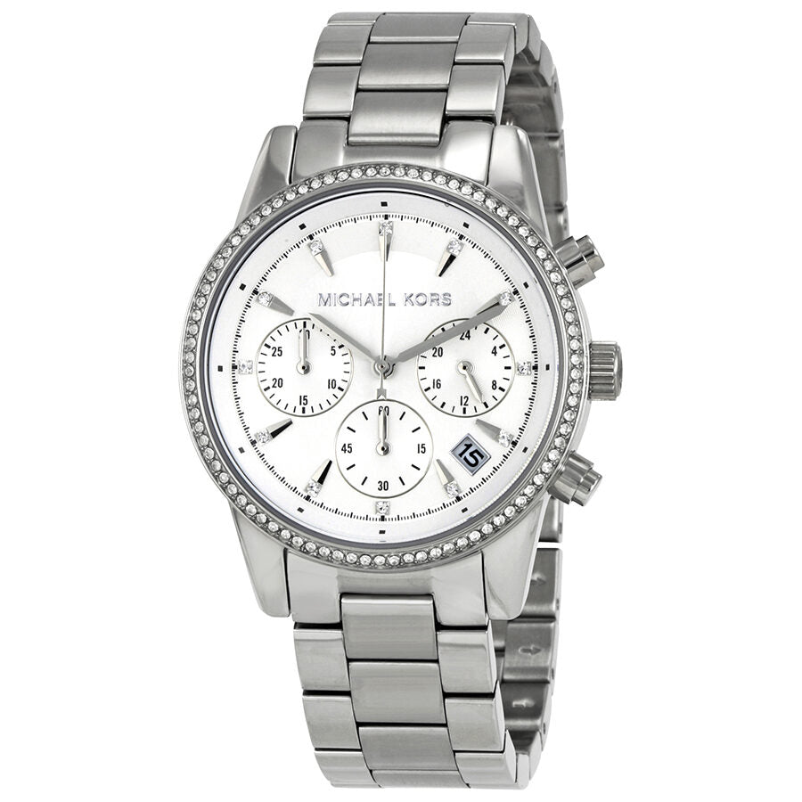 Michael Kors Ritz Chronograph White Dial Silver Women's Watch - MK6428 Main image