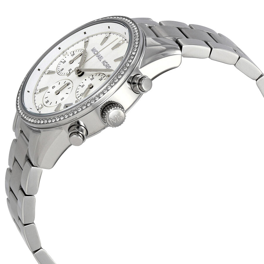 Michael Kors Ritz Chronograph White Dial Silver Women's Watch - MK6428