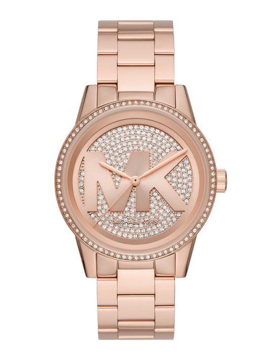 Michael Kors RITZ ladies watch with crystal pave dial and rose gold-tone bracelet