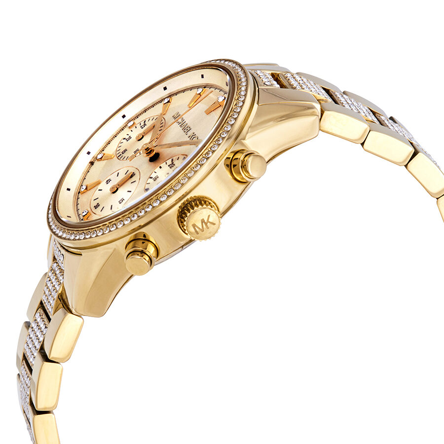 Michael Kors Ritz Pave Chronograph Gold Women's Watch - MK6484 Secundaire afbeelding