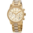 Michael Kors Ritz Pave Chronograph Gold Women's Watch - MK6484