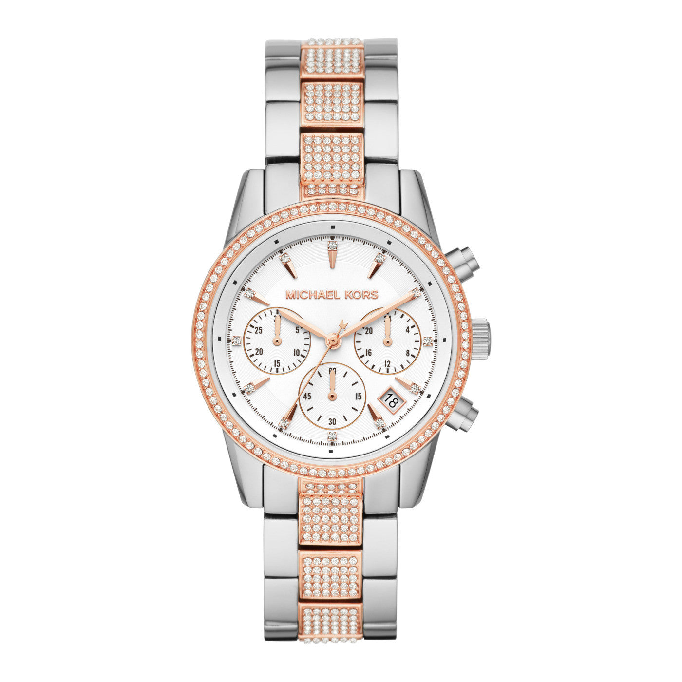 Michael Kors Ritz Pavé Two-Tone Unisex Horloge MK6651 Hoofdafbeelding