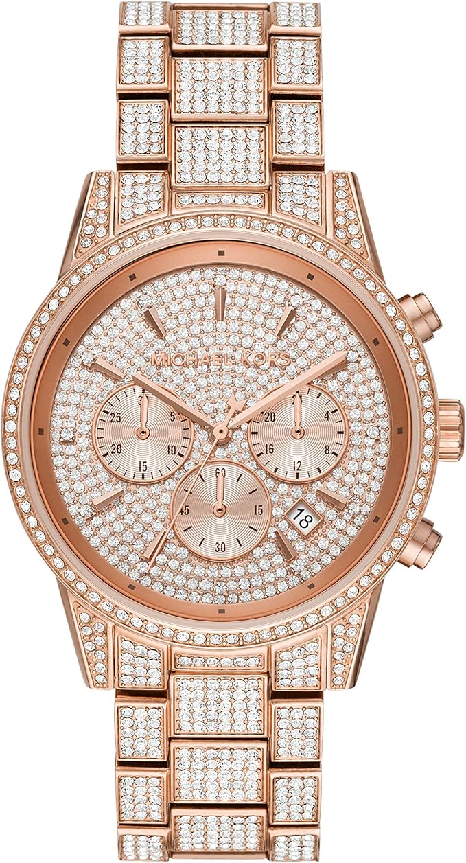 Michael Kors Ritz Pavé Rose Gold-Tone Women's Watch - MK6748