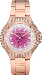 Michael Kors Oversized Camille Ombré Pavé Rose Gold-Tone Women's Watch - MK7340