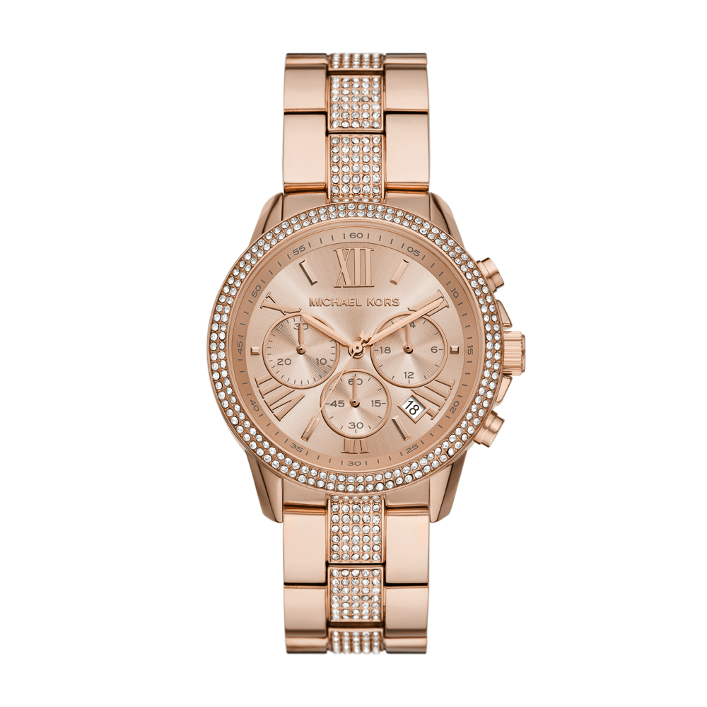 Michael Kors oversized Brynn Pavé dameshorloge in roségoudkleur - MK7505 Hoofdafbeelding